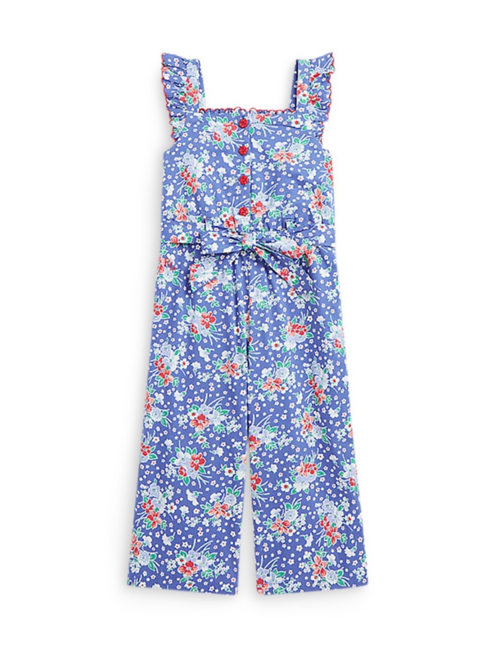 *Sold* Ralph Lauren NWT Toddler Girls' Blue Floral Jumpsuit with Tie Waist 3T